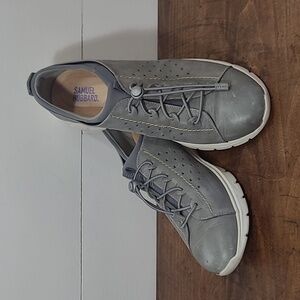 Samuel Hubbard Flight 707 Grey Leather Walking Shoe Sneakers Women's sz 9.5